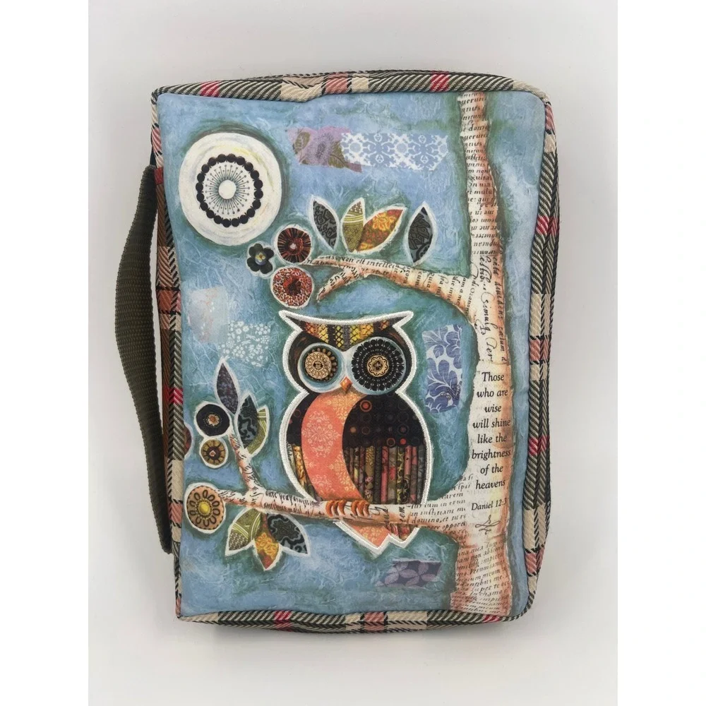 Gregg Gift Company Bible Cover Case Blue Owl Lori Siebert Plaid Daniel‎ 12:3